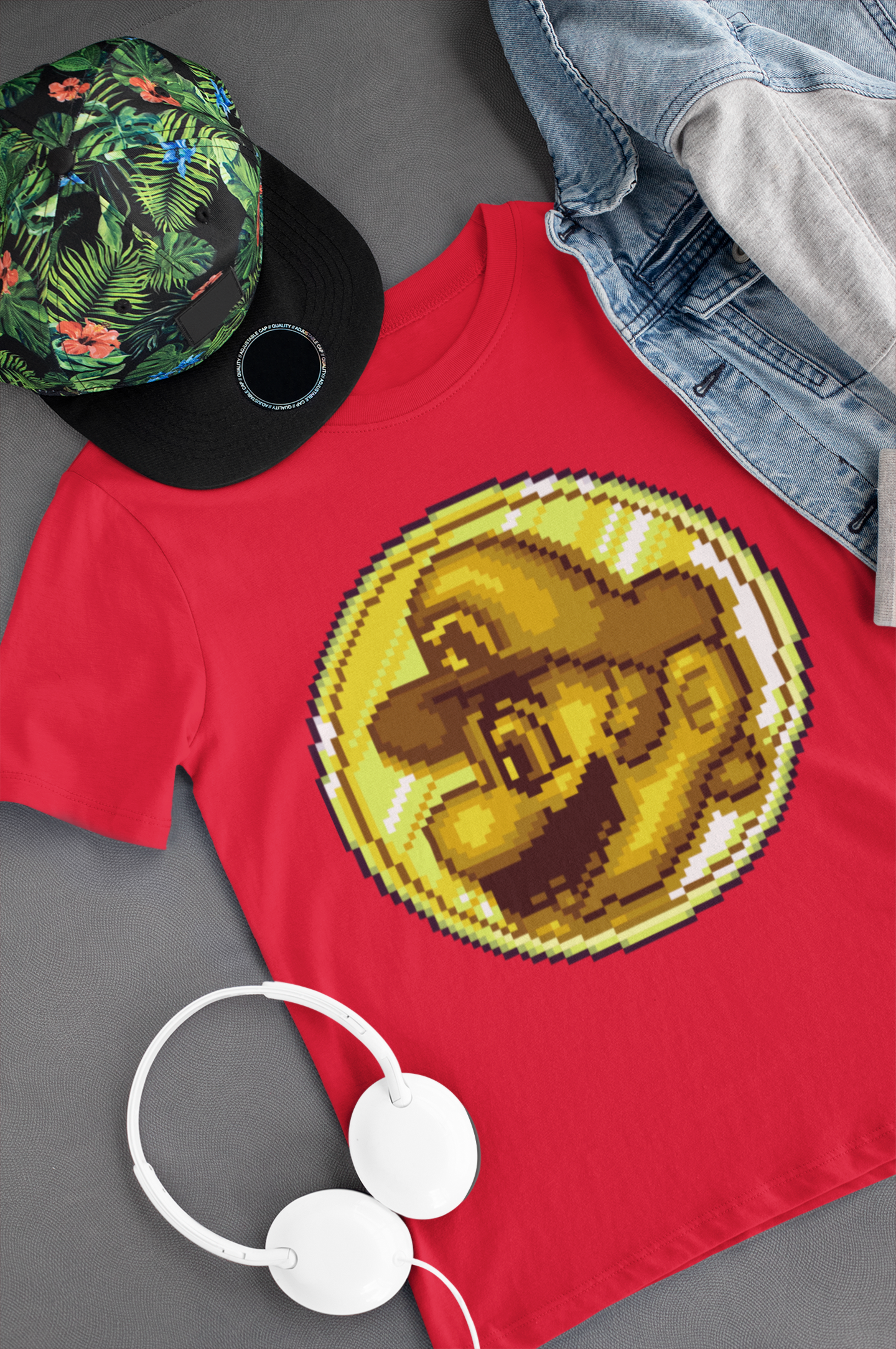Camiseta de moneda dorada de Mario