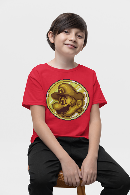 Camiseta de moneda dorada de Mario